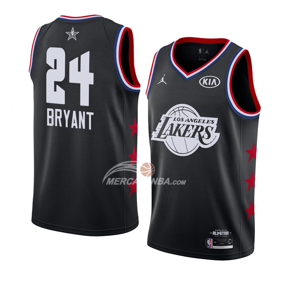 Maglia All Star 2019 Los Angeles Lakers Kobe Bryant Nero